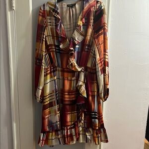 Multicolor Plaid Ruffle Dress